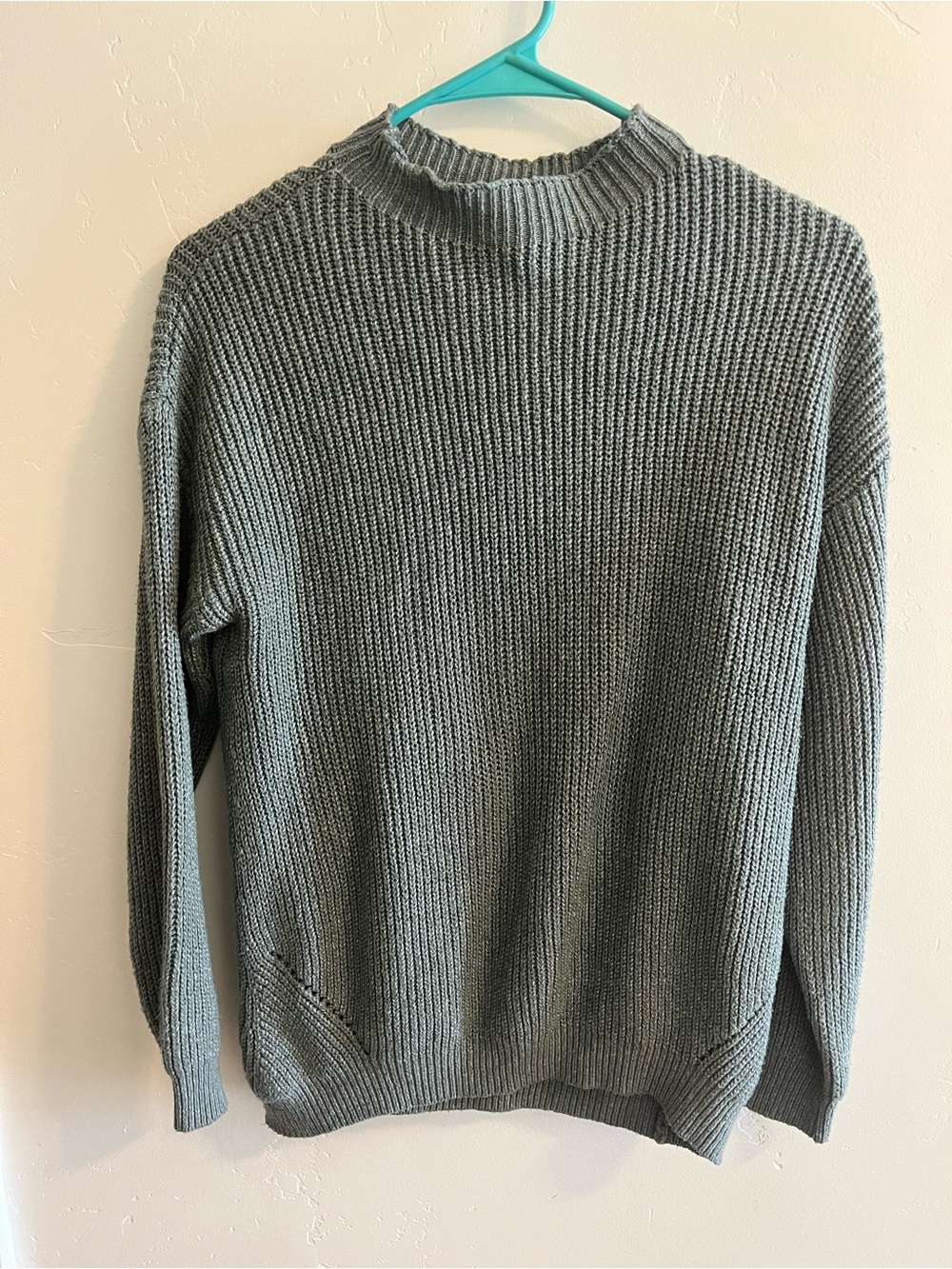 SHEIN Men's Ribbed Turtleneck Sweater in Gray